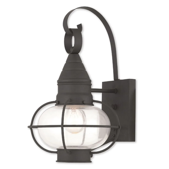 Livex Lighting Newburyport Black Brass Single-light Outdoor Wall Lantern