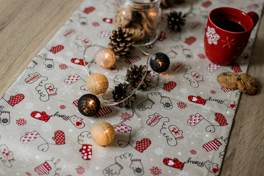 Christmas Linen Table Runner For Decor Or Gift, Tablecloth, Merry Topper