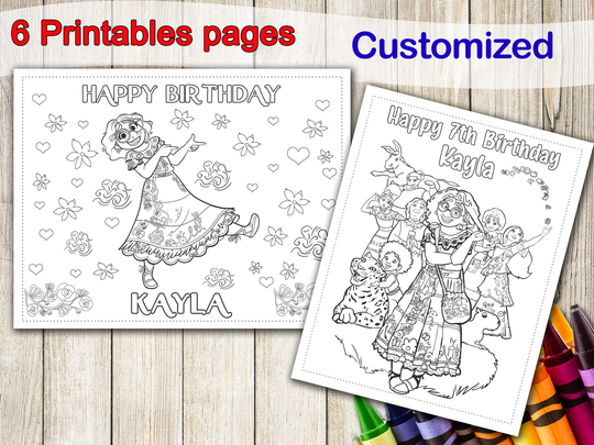 Encanto Coloring Pages, Kids At Home Activities, Screen Free Party Favor, Book, Birthday