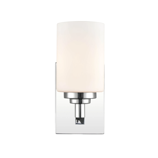 Millennium Lighting Durham Chrome 1 Light Wall Sconce with Etched White Glass