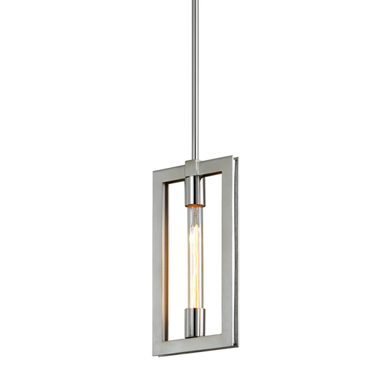 Enigma 1-light Silver Leaf with Stainless Accents Pendant