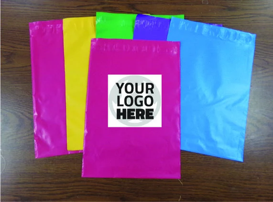 25-200 Custom Logo 10x13 Color Poly Mailers Self Seal Adhesive Plastic Flat Envelope Bags Shiny Waterproof Shipping Tear Proof Lightweight