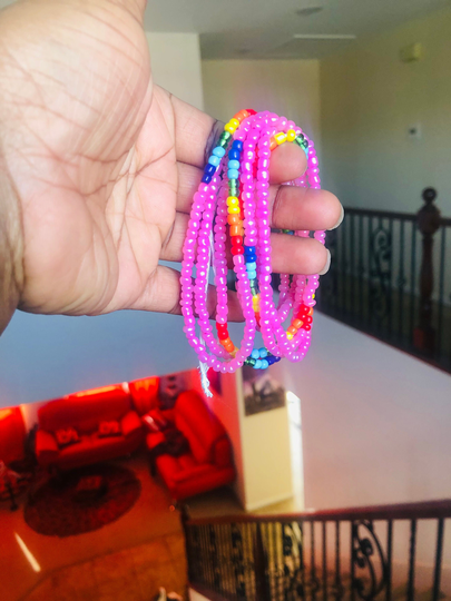 Colorful Glass Seed Beads, African Waist Beads, Beautiful Color Combinations Waistbeads, Beads For Weight Loss, Belly