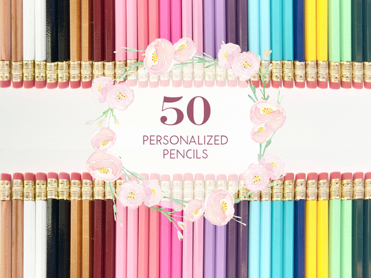 Personalized Pencils Set Of 50 Pencils Gift For Teacher Kids Baby Shower Wedding Birthday