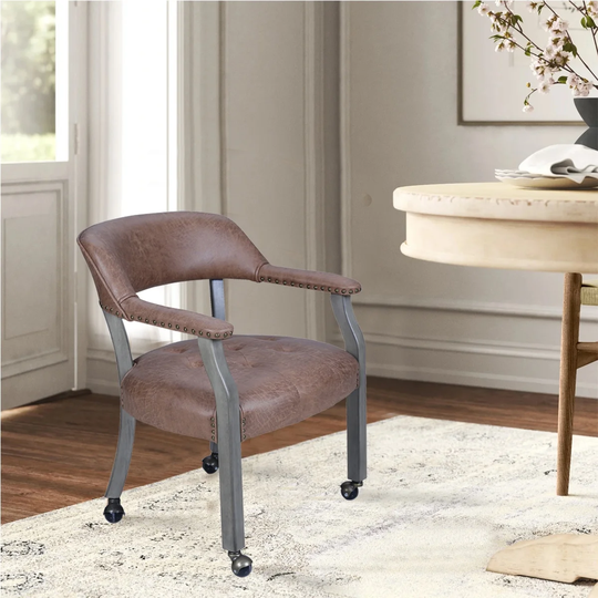 Sponge Upholstered Chair with Wheels