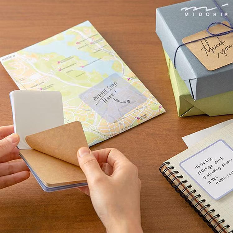 Midori Pickable Sticky Notes | Japanese Note, Kraft Paper, High-Quality Tracing Paper