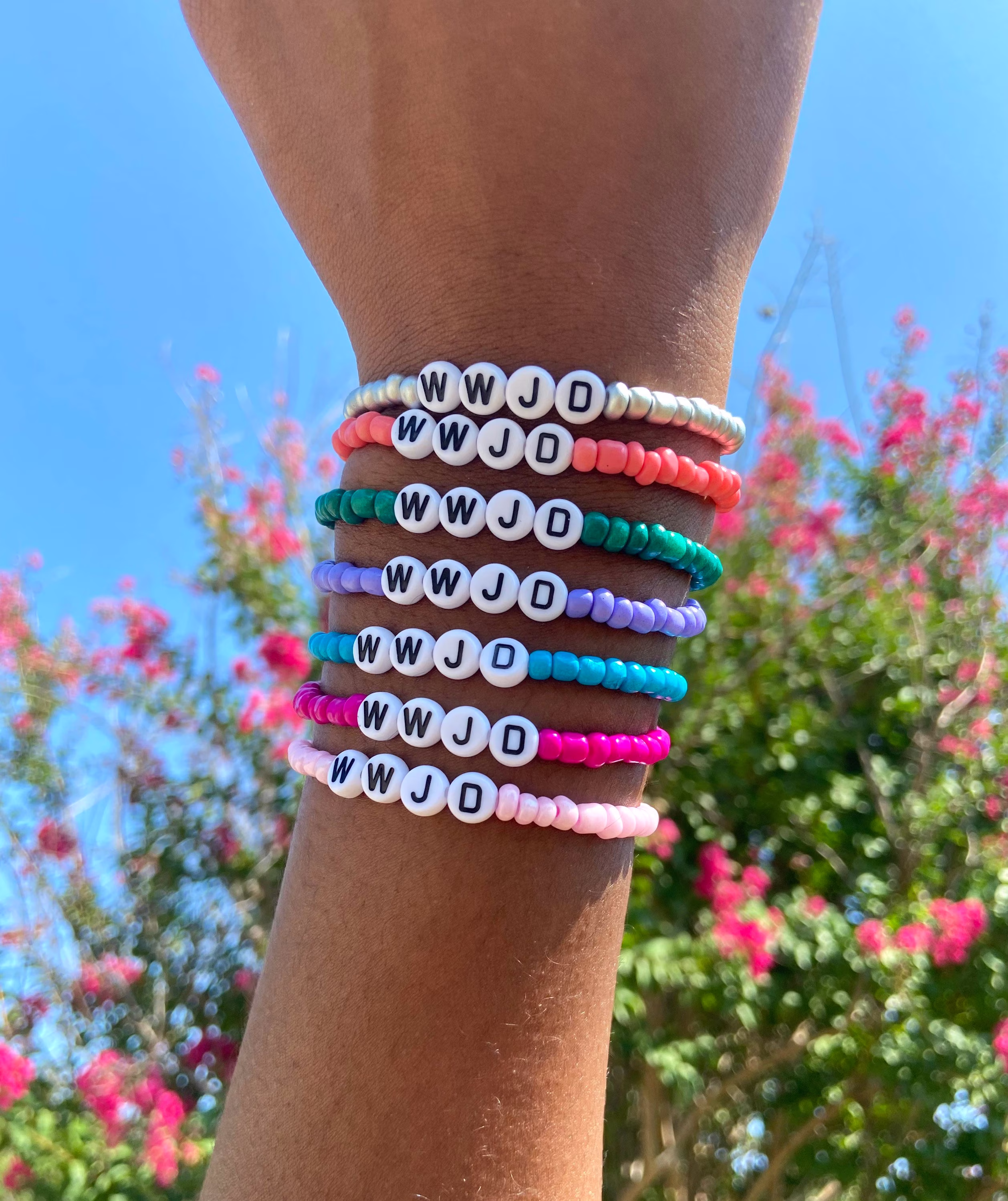 Custom Color "What Would Jesus Do" Christian Beaded Bracelet | Friendship Wwjd Jewelry Faith