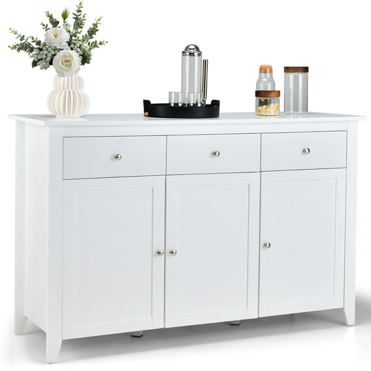 Gymax Buffet Sideboard Kitchen Storage Cupboard Wooden Bar Cabinet w/
