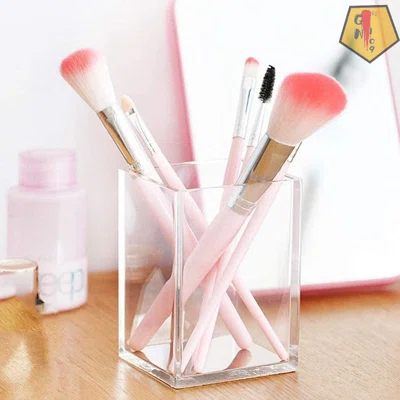 Acrylic Pen Holder Clear Desktop Pencil Cup Stationery Organizer For Office Desk