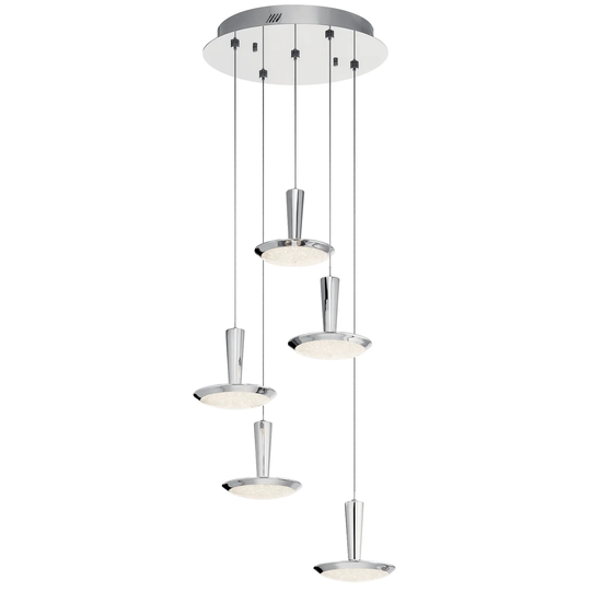 elan Karah Chrome 5-light Spiral Pendant