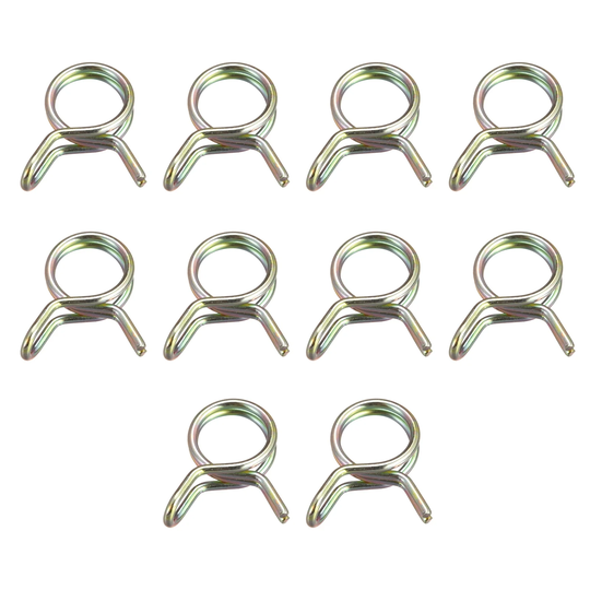 Double Wire Spring Hose Clamp, 50pcs 65Mn Steel 7mm Clips, Color Zinc Plated - Color Zinc