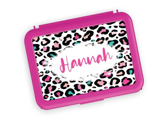 School Supplies, Cheetah Pencil Box, Personalized Cheetah Case, Art Kids Box