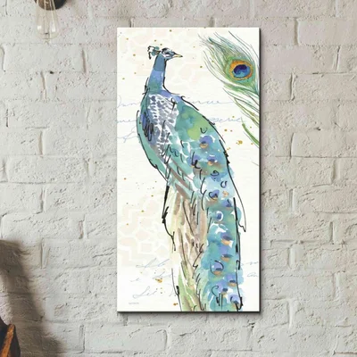 Peacock Garden IV by Anne Tavoletti - Wrapped Canvas Painting Print