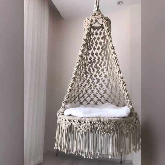 Macrame Swing, Hammock Chair, Round Hanging Cotto Swing Handmade