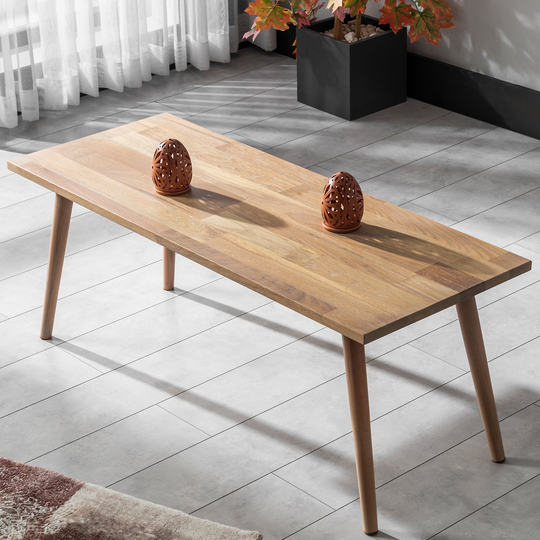 Wooden Coffee Table, Natural Oak Center Minimalist Rectangular Solid Wood Living Room Furniture