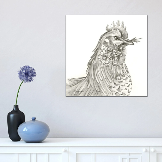 iCanvas "Watercolor Pencil Farm VI-Rooster" by Kelsey Wilson Canvas Print
