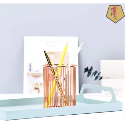 Pen Holder, Wire Metal Pencil Holder, Decorative Desk Storage Organizer Container For Stationery And Desk Accessories