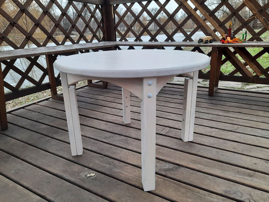 Round Table Adjustable Height 3 Positions For Child 1-7 Year Montessori Furniture Natural Wood Kids & Toddler Gift