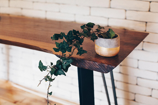 Wooden Table, Live Edge Floating Wood Reclaimed Natural End Side Kitchen Handmade Rustic Table