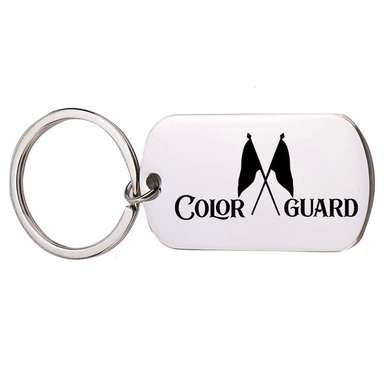 Color Guard Engraved Keychain, Dog Tag Keychain Flags Jewelry - Perfect Gifts Teens & Girls