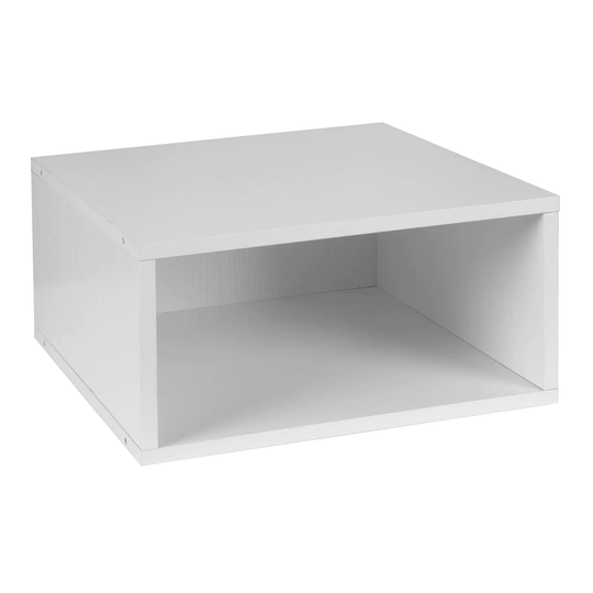 Noble Connect Half Size Stackable Storage Cube- White Wood Grain