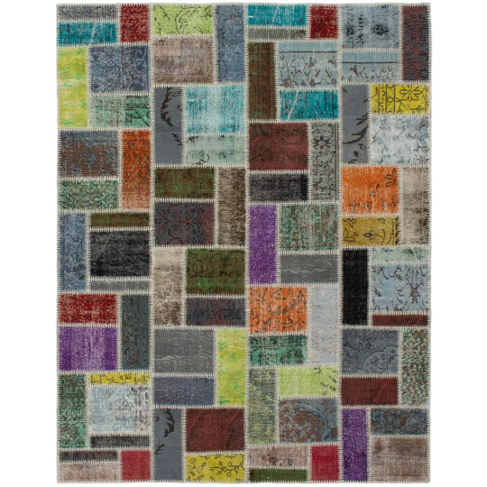 ECARPETGALLERY Hand-knotted Color Transition Patchwork Multi Wool Rug - 5'8 x 8'0
