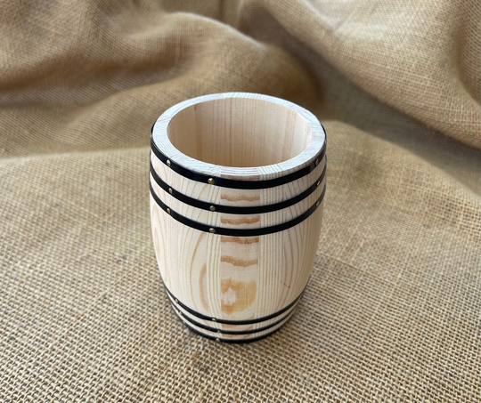 Unfinished Wood Barrel-Craft Barrel, Pencil Holder, Utensil Holder