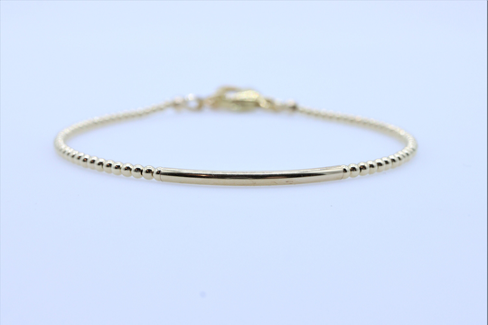 2mm Beaded Bracelet Gold Filled, Filled Jewelry, Tiny Bead Bracelet, Minimalist Dainty Yellow Fill with Clasp