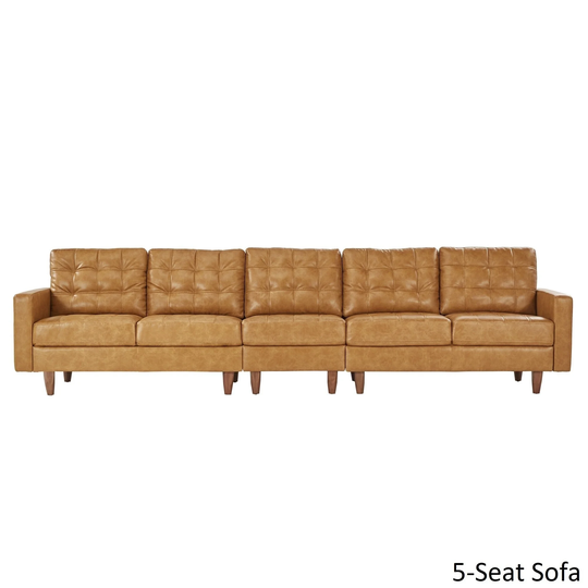 Odin Caramel Leather Gel Extra Long Sofas by iNSPIRE Q Modern