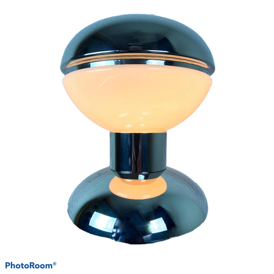 Reggiani Table Lamp, Italian Design Chrome Space Age Mid Century Atomic Lamp