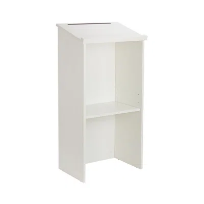 Adiroffice Wood Stand-Up Podium Lectern, White With Black Cover