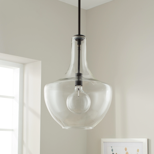 Kichler Lighting Everly Collection 1-light Olde Bronze Pendant 13.75 inch Diameter - 20" x 13.75"