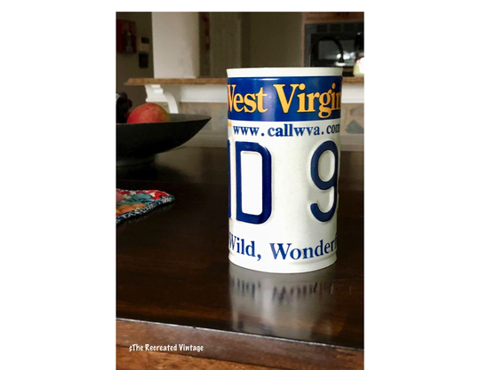 West Virginia License Plate Can | Car Guy Gift Desk Accessory Holder Pencil Decor Change Housewarming