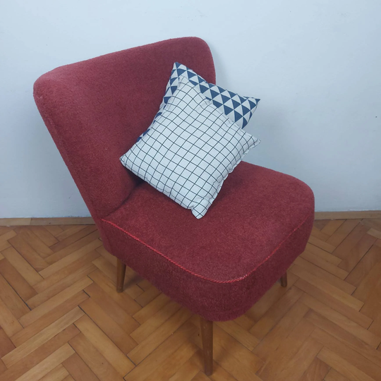 1 Of 2 Mid Century Modern Cocktail Armchair/Vintage Lounge 60S Original Fabric Vintage Chair Yugoslavia