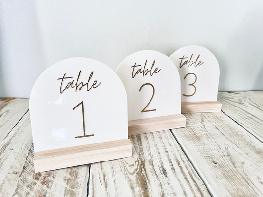 Table Number Arch Acrylic Custom Sign For Wedding, Baby Shower, Birthday Parties | Event Table Decor