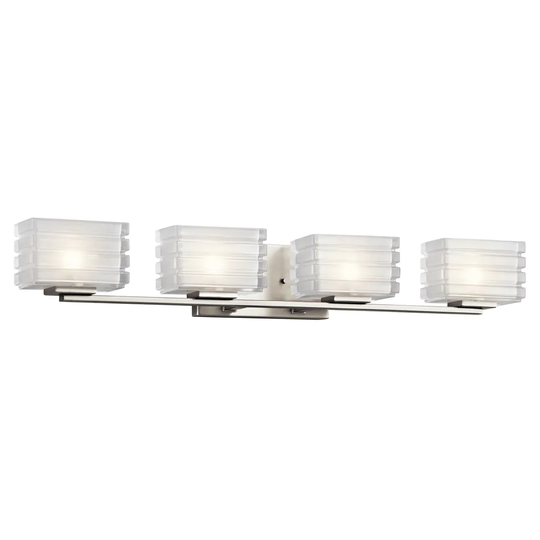Kichler Lighting Bazely Collection 4-light Brushed Nickel Halogen Bath/Vanity Light