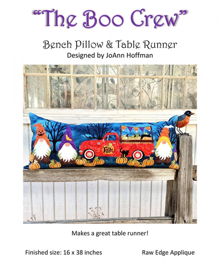 The Boo Crew Applique Bench Pillow & Table Runner Sewing Pattern By Joann Hoffman