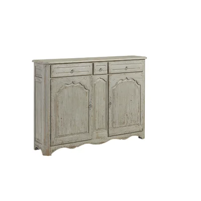 Dothen 62" Wide 3 Drawer Pine Solid Wood Sideboard