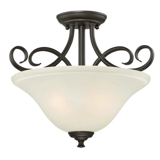 Westinghouse Lighting Dunmore 15-Inch, Two-Light Indoor Semi-Flush Mount Ceiling Fixture