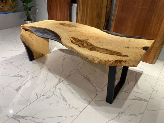 Epoxy Coffee Table With Clear Resin, Resin Table, End Walnut Live Edge Natural Handmade Office