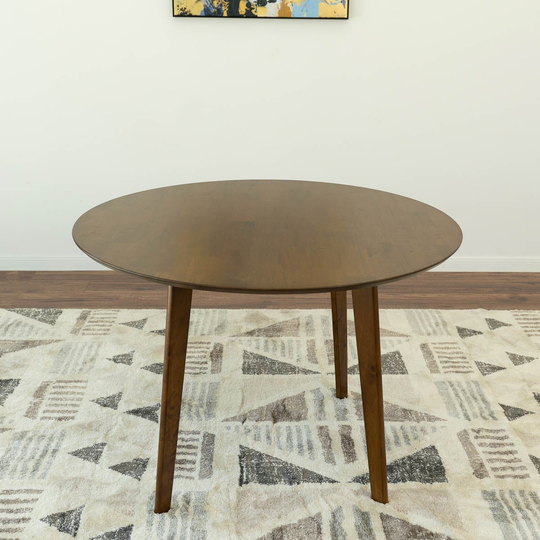 Alina Mid Century Modern 43-inch Round Solid Wood Dining Table in Brown