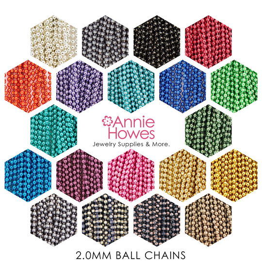 Ball Chain Necklaces 2.0mm Colored Chains. Pendant Chain. Necklace Diy Choose Your Mix Of Colors. Annie Howes. 25 Pack
