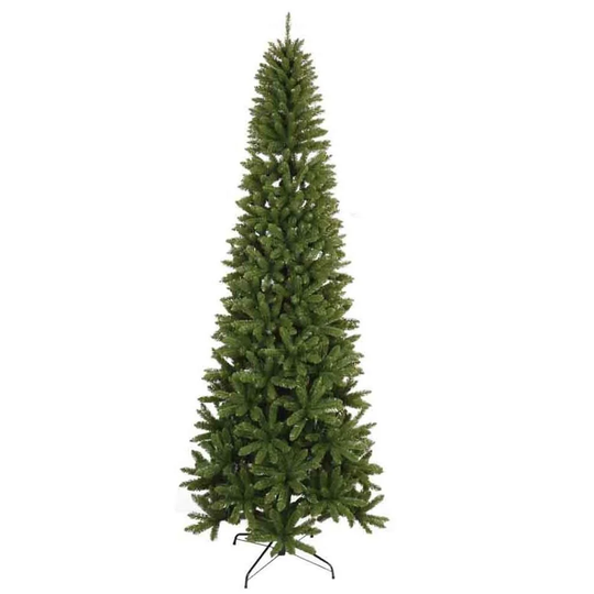 9' Holiday Seasonal Home Decor Slim Christmas Tree With Metal Base