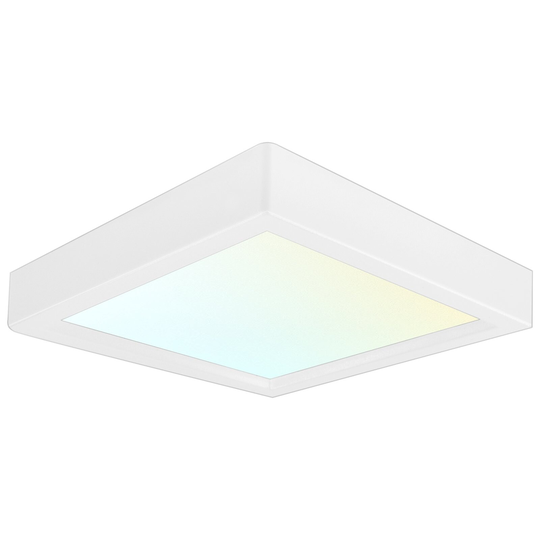 Luxrite 4" Square LED Flush Mount Fixture 10W 3 Color Selectable 600 Lumens Dimmable Damp Rated ETL Listed