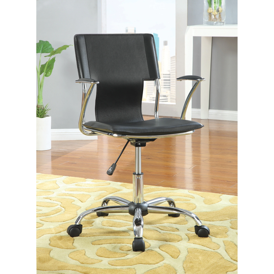 Harlen Black Height Adjustable Office Chair with Casters