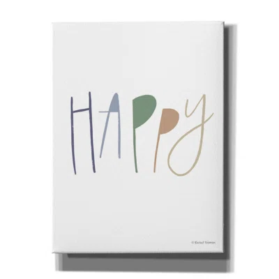 Happy by Rachel Nieman - Wrapped Canvas Textual Art