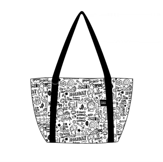 Designer Collaboration, Model Q Version, Artist, Cute, Pencil, Large-Capacity, One-Shoulder, Tote Bag