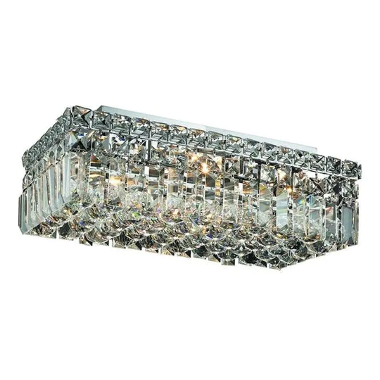 Elegant Lighting Royal Cut 4-light Chrome 16-inch Crystal Clear Flush Mount