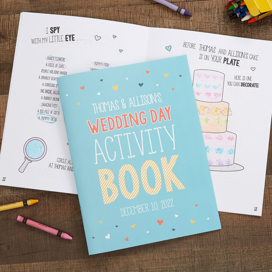 Wedding Day Personalized Coloring Activity Book, Kids Activity, Pages, Gift For