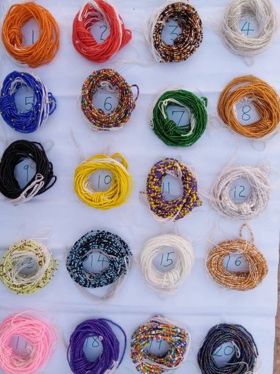 On Sale Waist Beads Tie On, Thread Beads, Stomach Africa Tie Plus Size